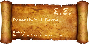 Rosenthál Barna névjegykártya